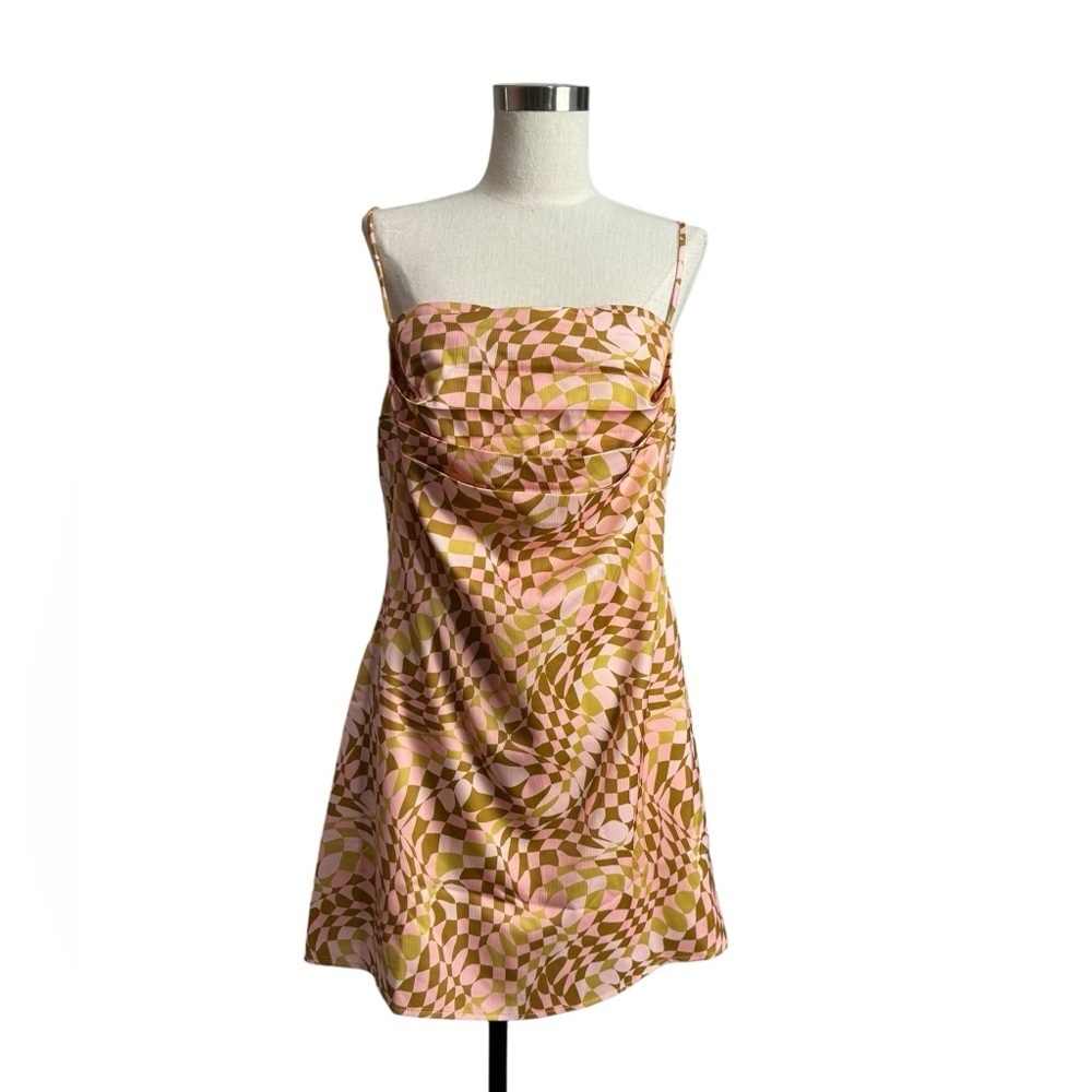 AFRM Doss Pleated-Front A-Line Mini Dress Large - Picture 3 of 7
